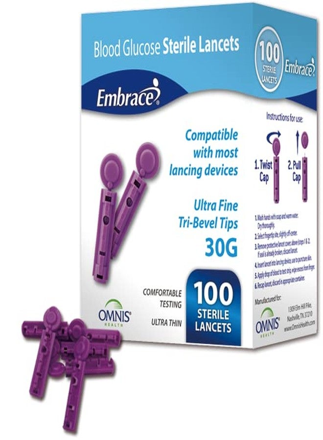 embrace 100ct Embrace Talk Blood Glucose Test Strips Includes 100 Lancets - Image 3